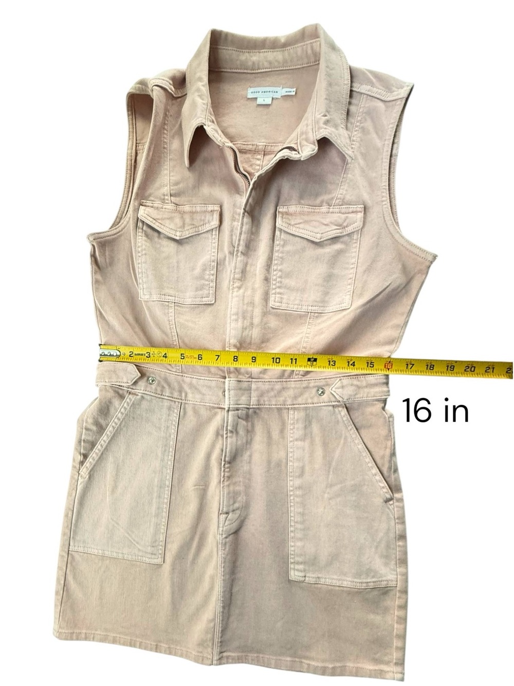 Good American Women Fit For Success Sleeveless Mini Dress Dusty Rose Size L - Picture 6 of 11